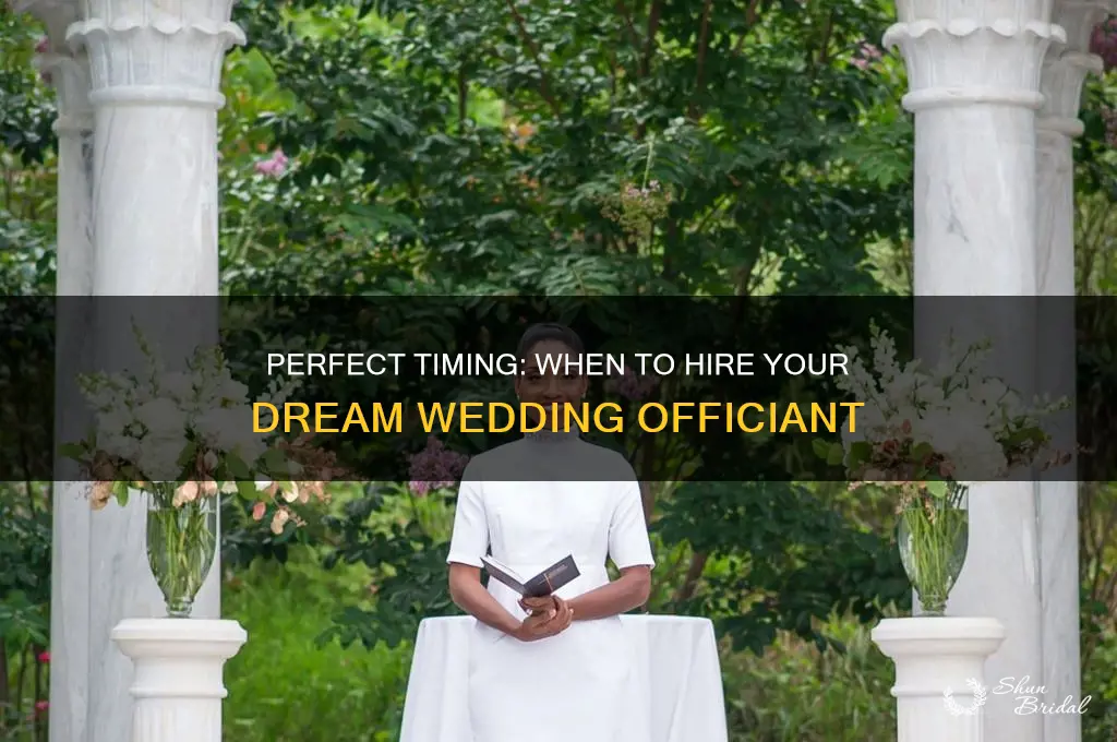 when to hire a wedding officiant