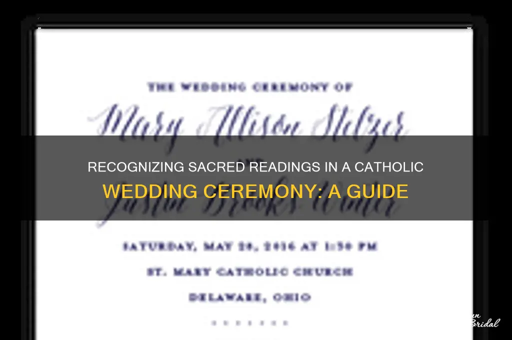 when to know when readings are in catholic wedding ceremony