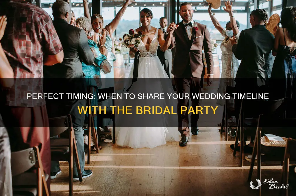 when to send out wedding timeline to bridal party