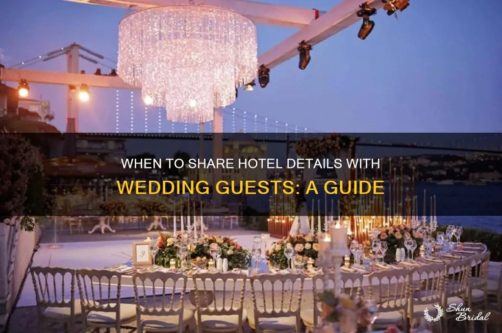 when to share about hotel with wedding guests