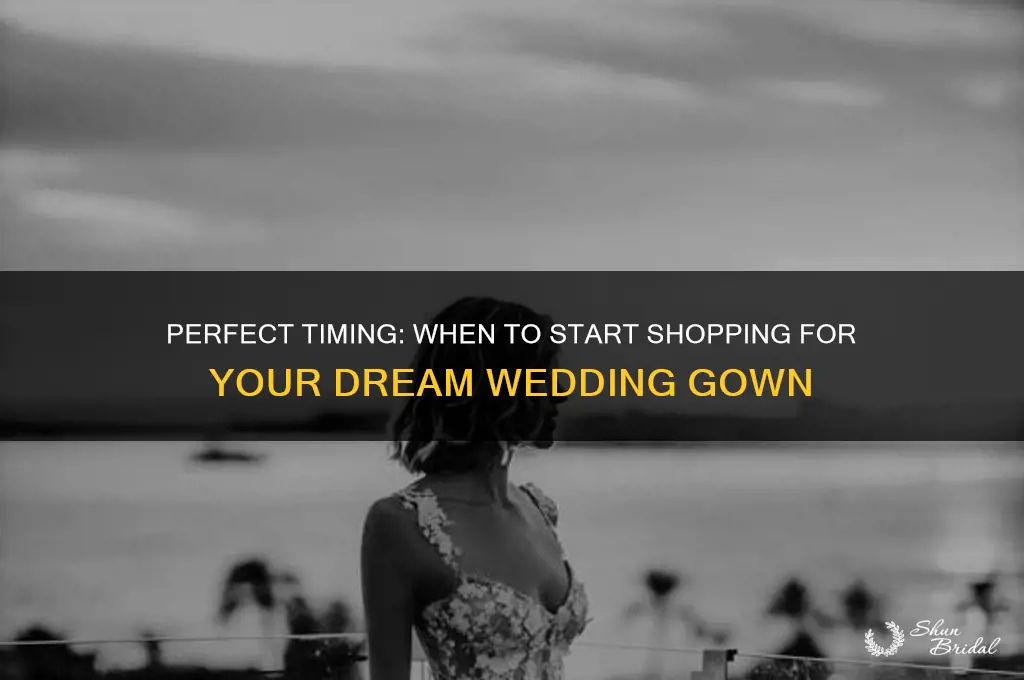 when to shop for wedding gown