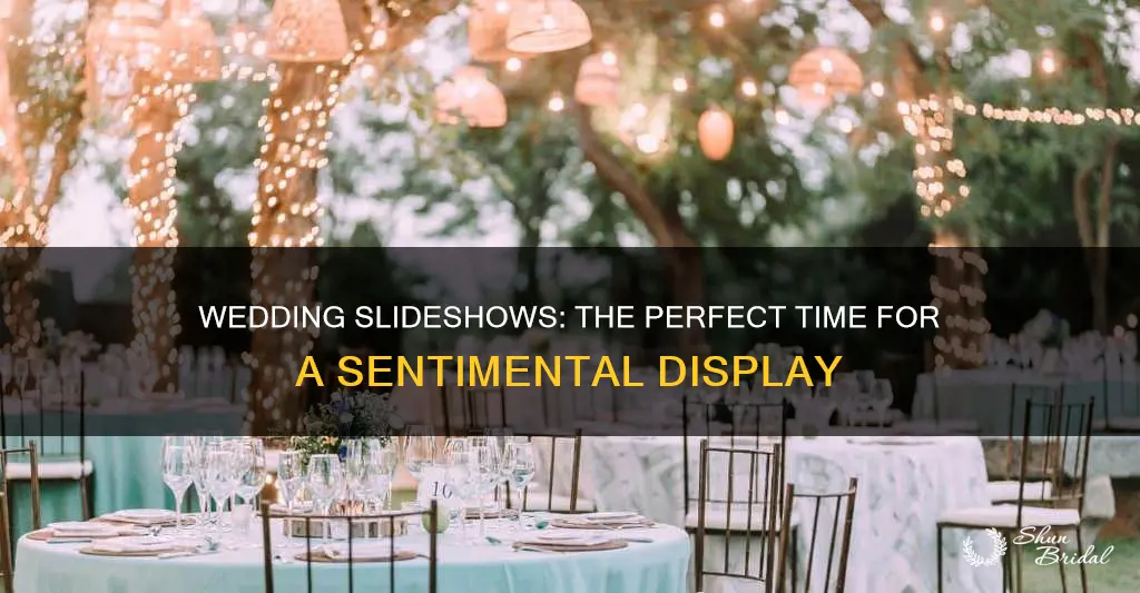 when to show wedding slideshow at reception