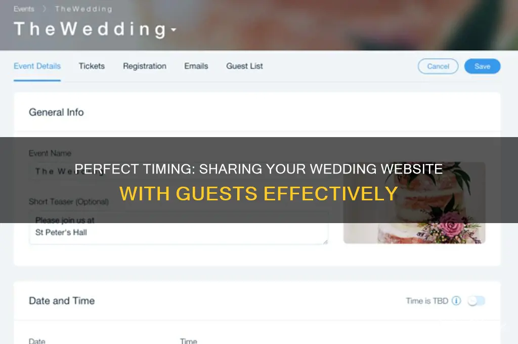 when to tell people about wedding website