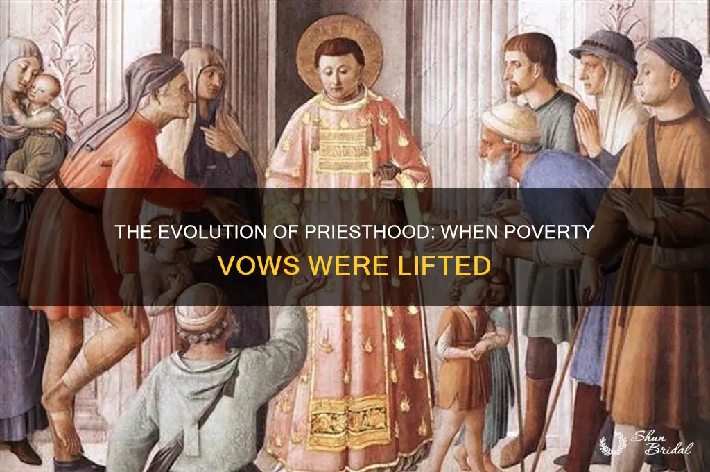 when was the vow of poverty removed from the priesthood