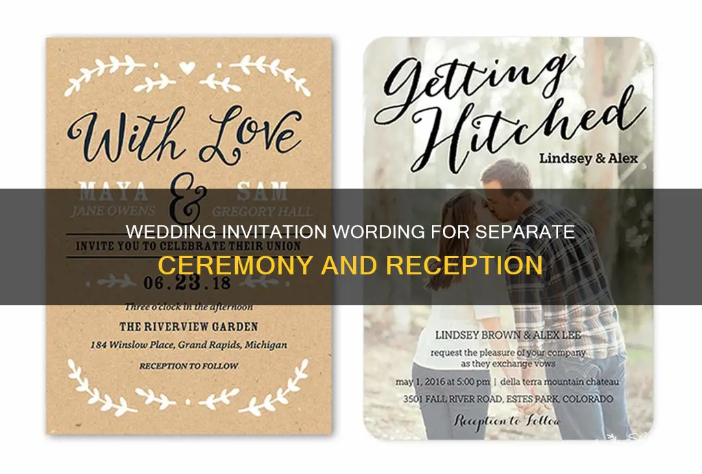 when wedding ceremony and reception in different places invitation wording