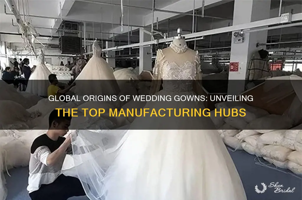 where are most wedding gowns made