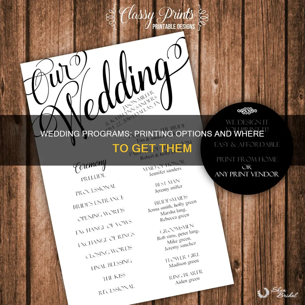 where can I get wedding programs printed