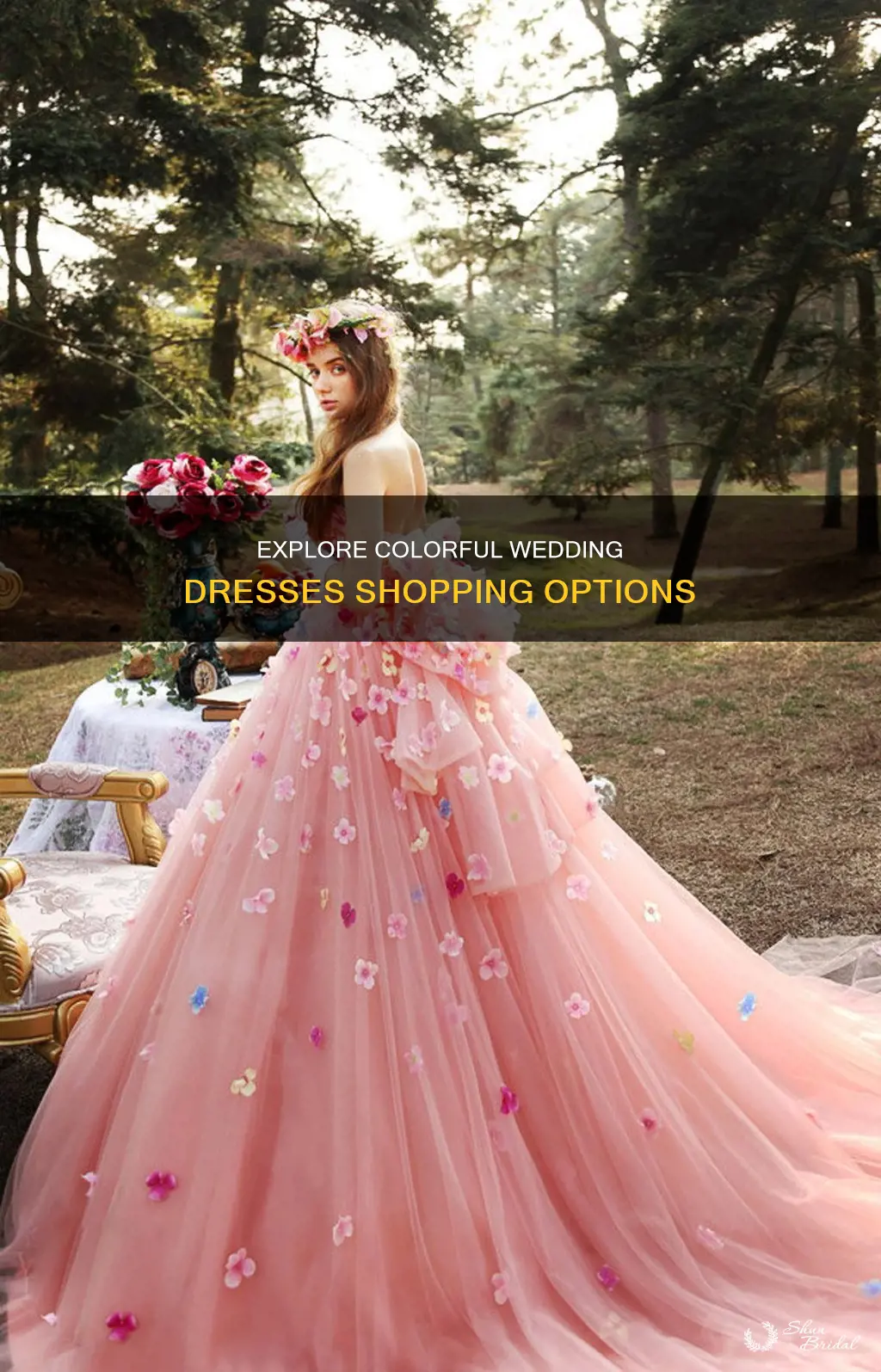 where can I shop for colorful wedding dresses