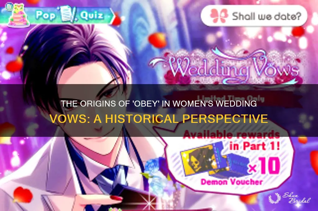 where did the womans wedding vow obey