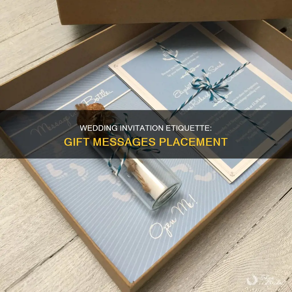 where do gift messages go on wedding invitation