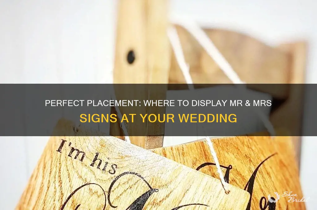 where do mr and mrs signs go for wedding