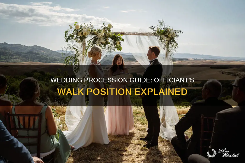 where do officiants walk in wedding procession