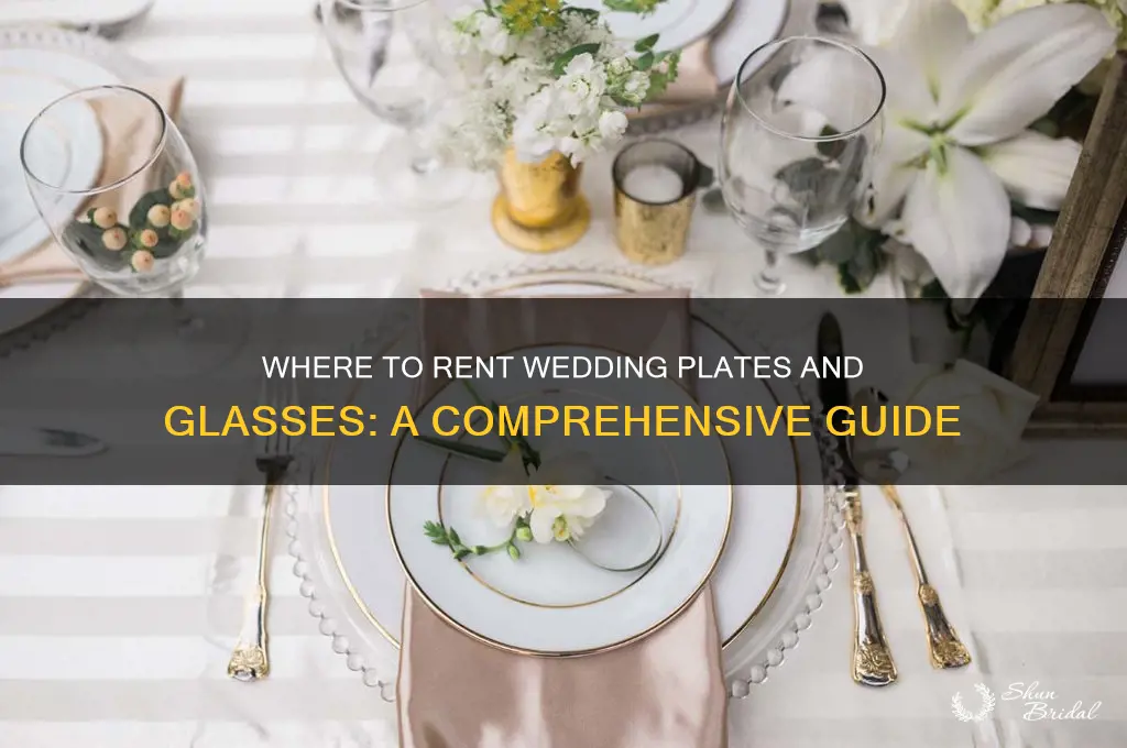 where do people rent plates and glasses for wedding