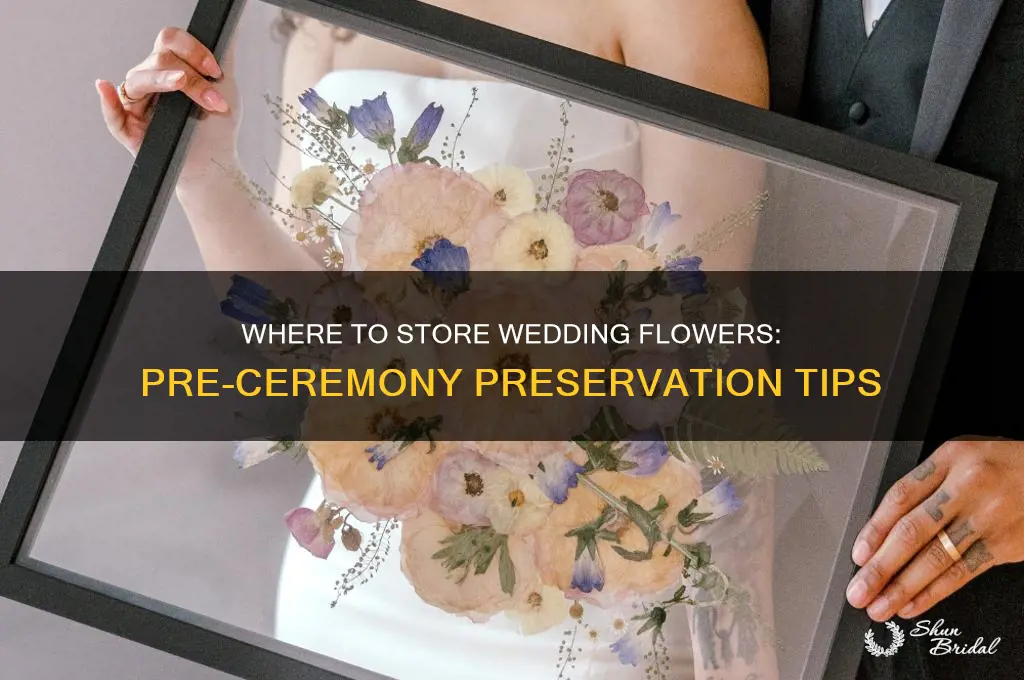 where do people store flowers before a weddings
