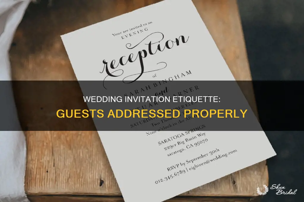 where do you put and guest on wedding invitation