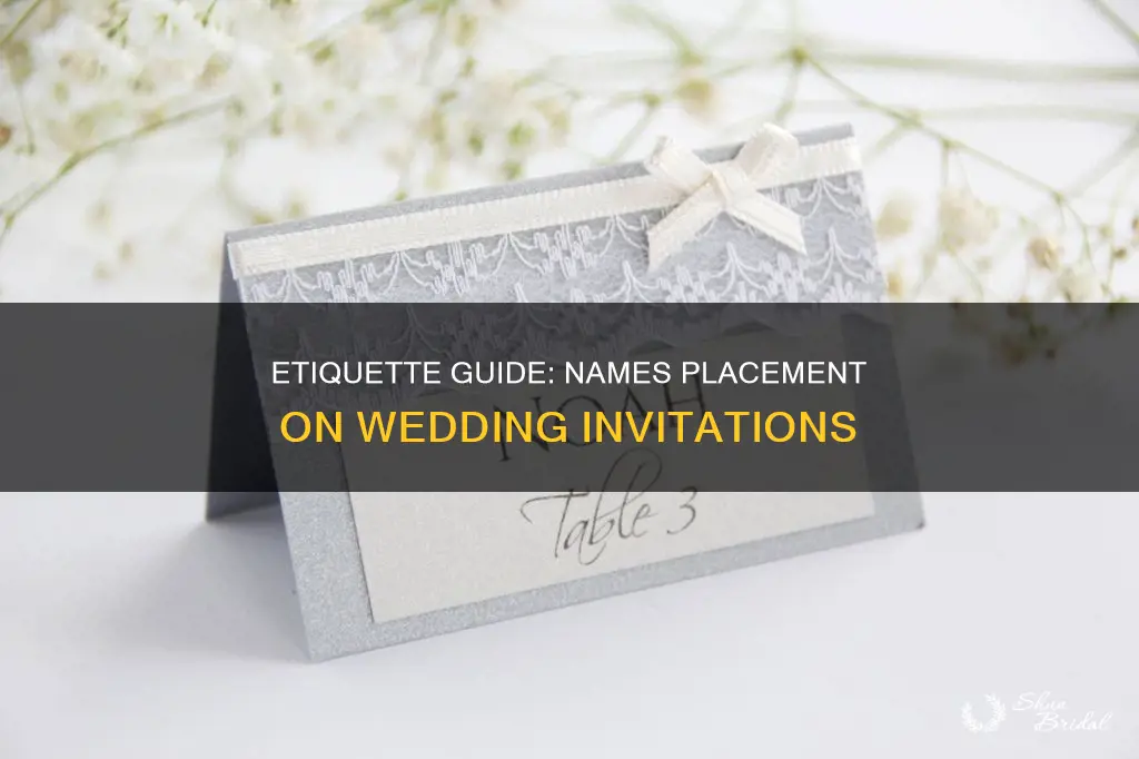 where do you put names on wedding invitations