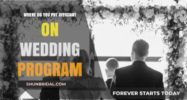Where to Place the Officiant on Your Wedding Program