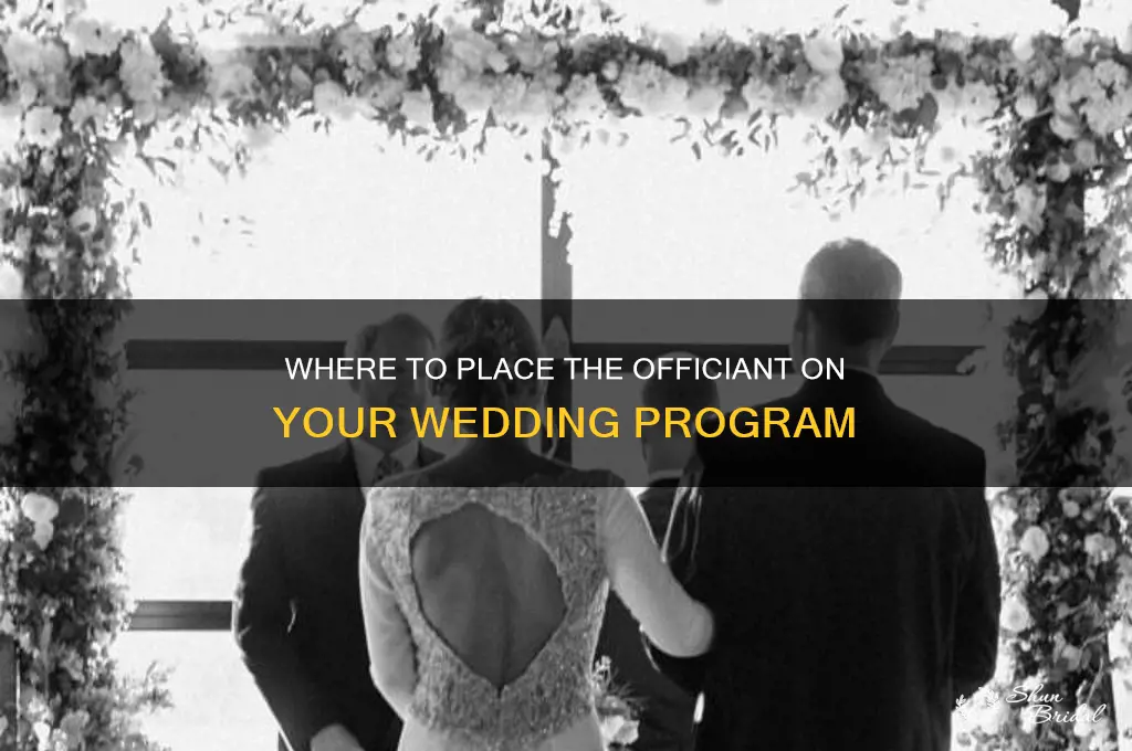 where do you put officiant on wedding program