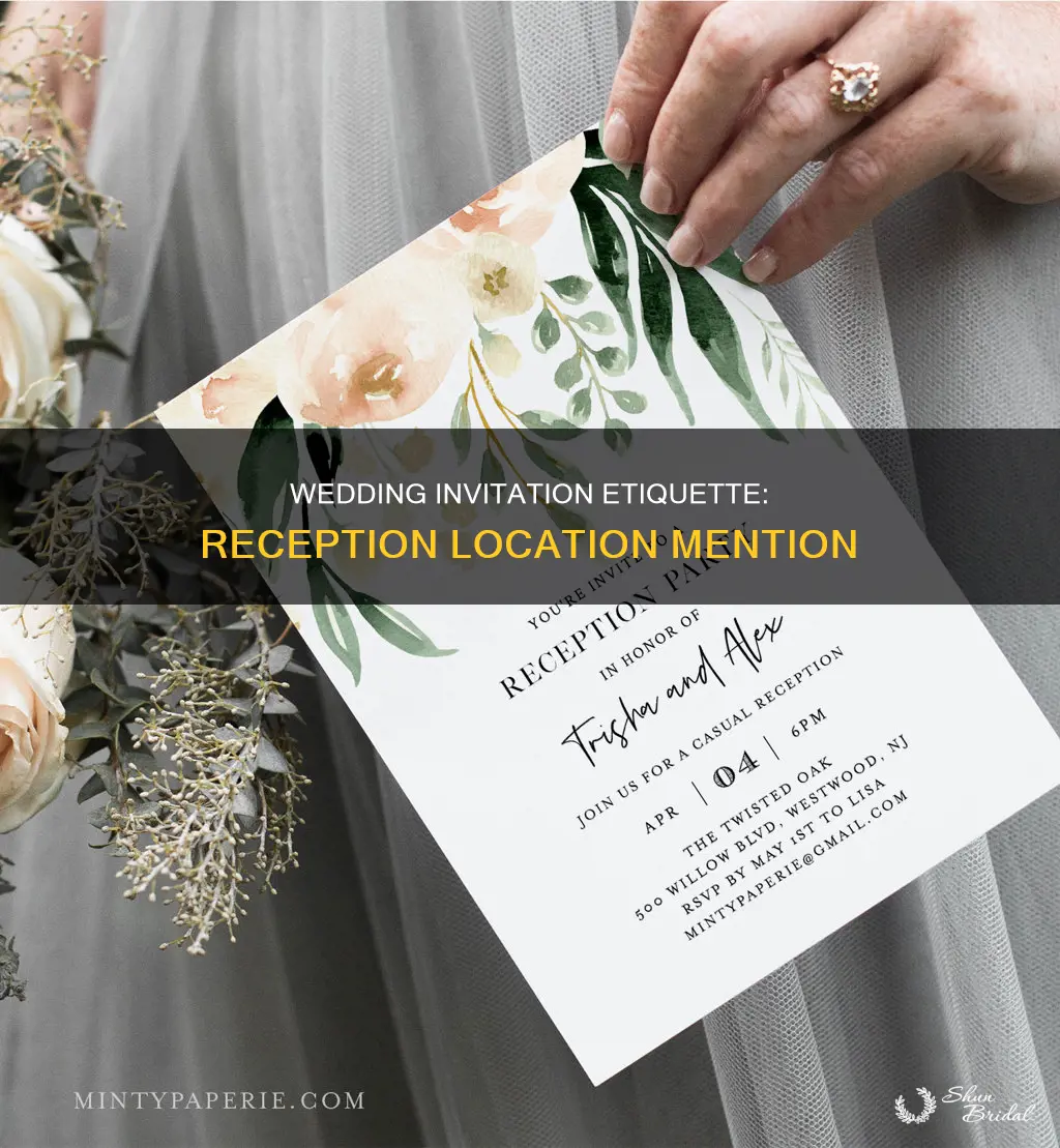 where do you put reception on wedding invitation