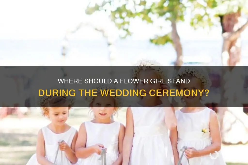 where does a flower girl stand in a wedding