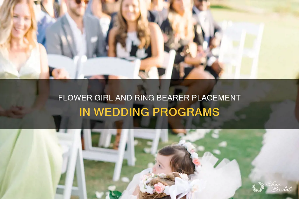 where does flower girl and ring bear go in program