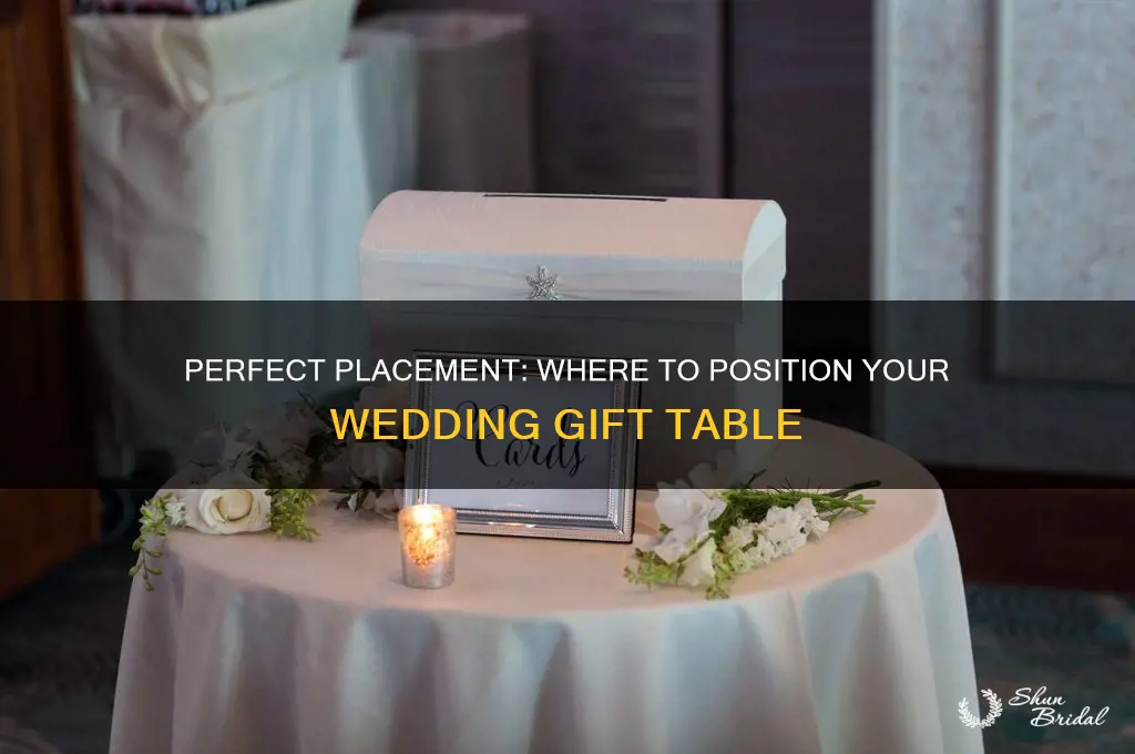 where does the gift table go at a wedding