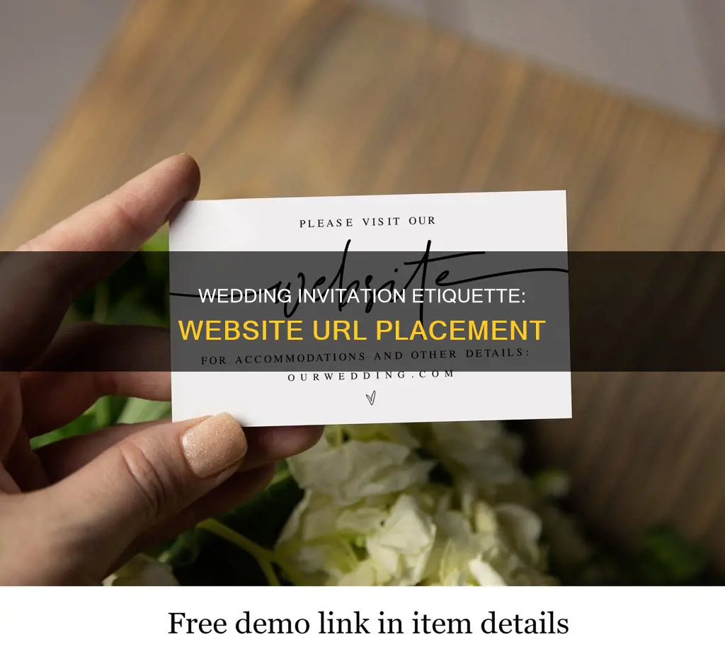 where does website url go on wedding invitation