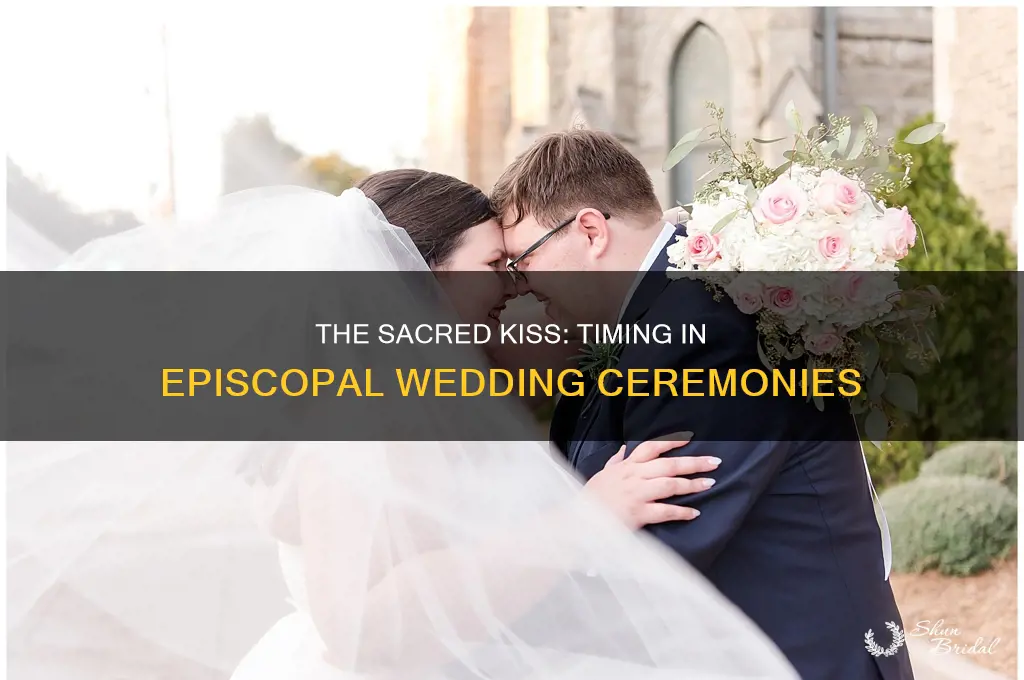 where in episcopal wedding does the kiss go