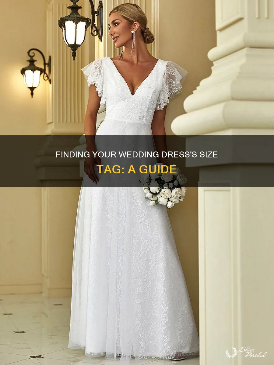 where is size tag on wedding dress