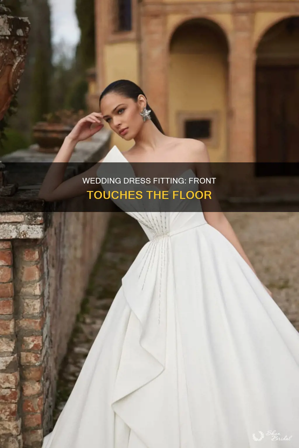 where should the front of a wedding dress touch