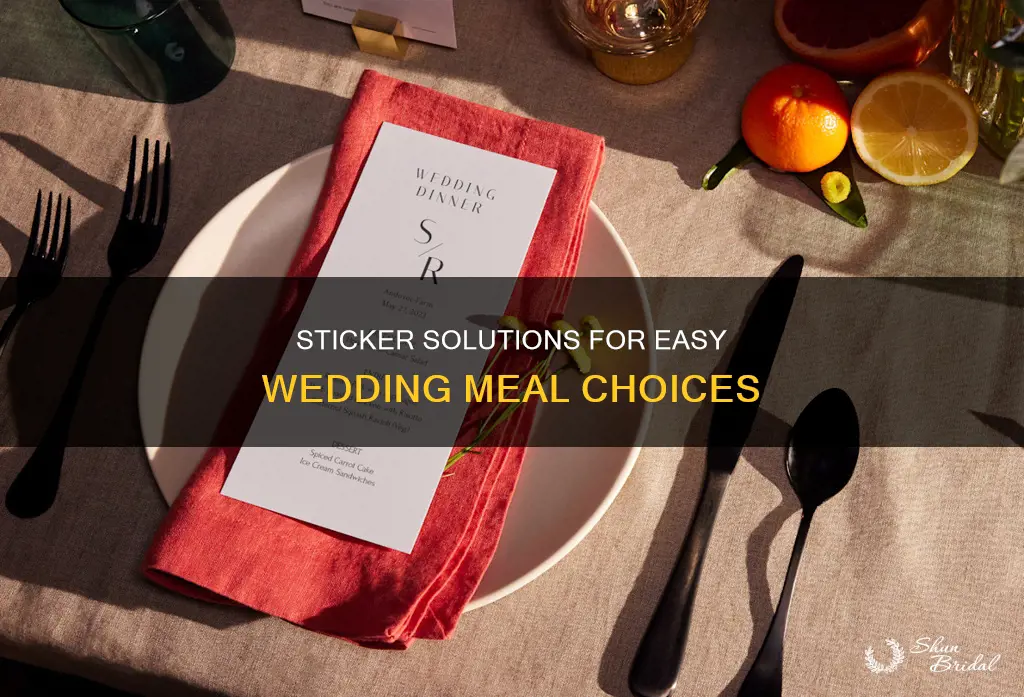 where stickers for meal choice at wedding reception