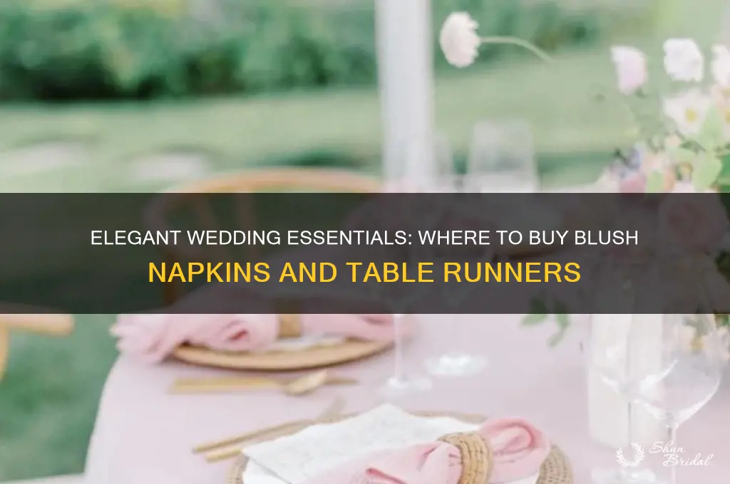 where to buy blush napkins and table runner for wedding
