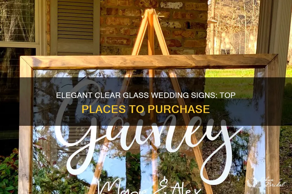 where to buy clear glass sign for wedding
