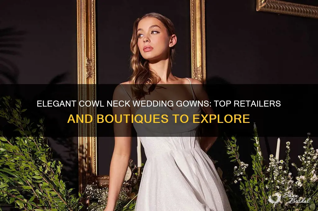 where to buy cowl neck wedding gown