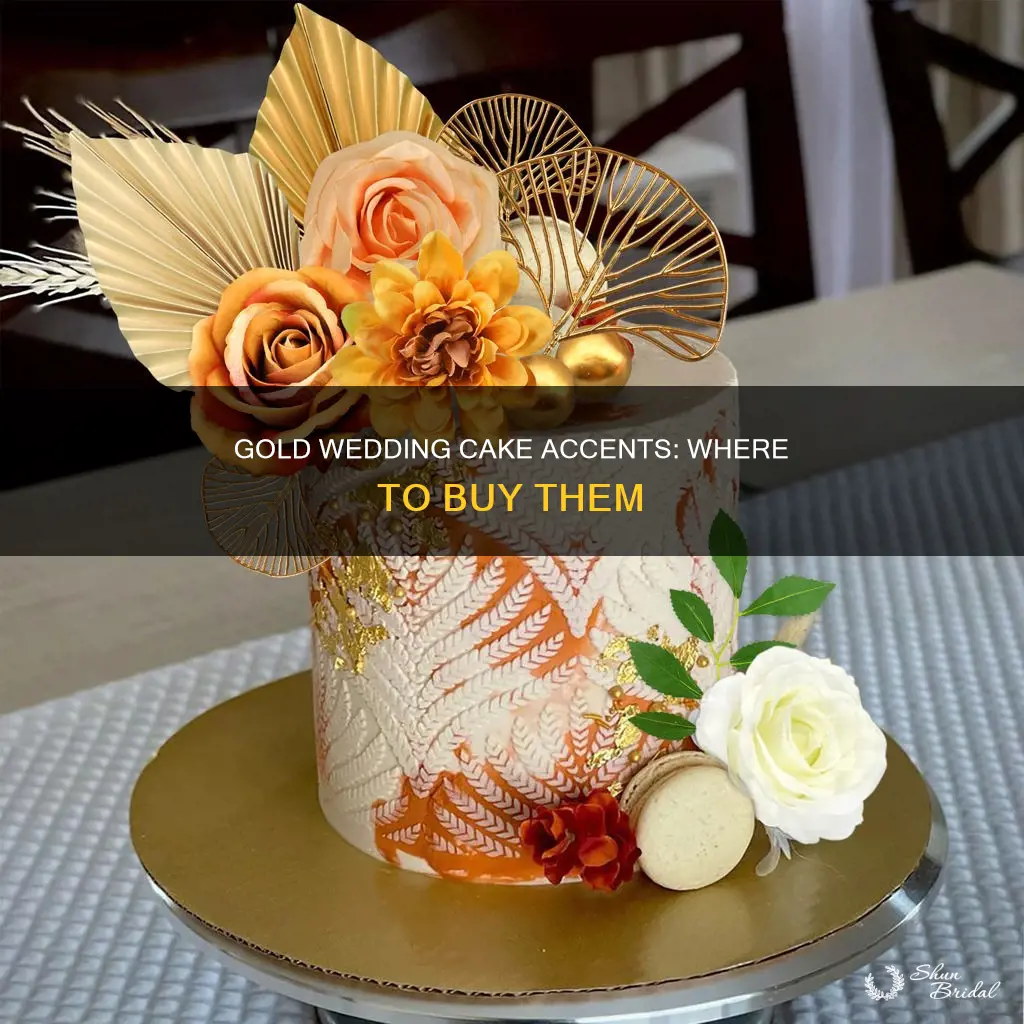 where to buy gold accdents for wedding cake