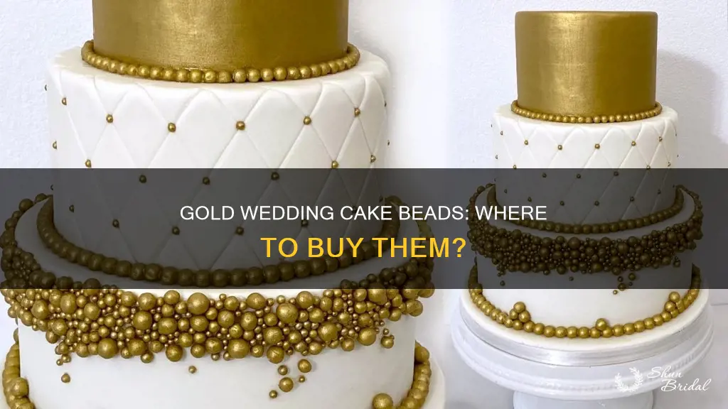 where to buy gold beads for wedding cake