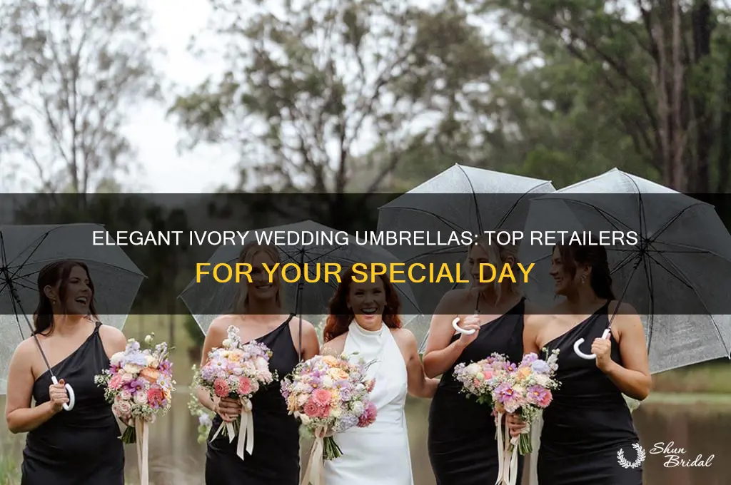 where to buy ivory wedding umbrellas