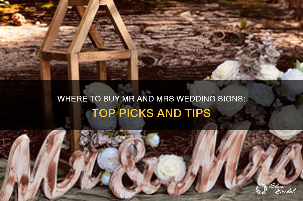 where to buy mr and mrs wedding signs