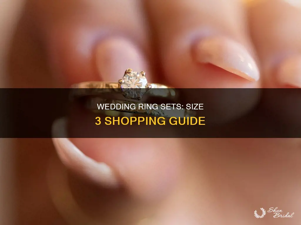 where to buy size 3 wedding ring sets