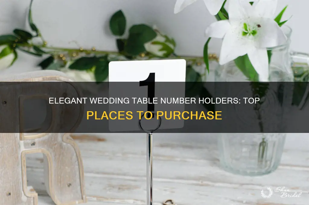 where to buy table number holders wedding