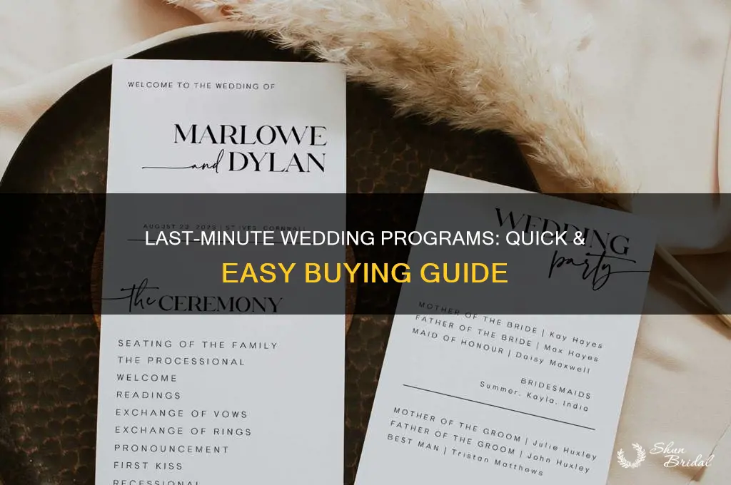 where to buy wedding programs last minute