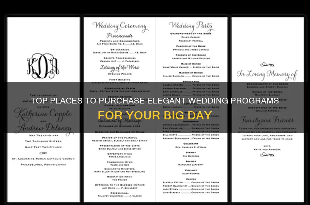 where to buy wedding programs