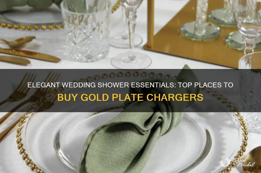 where to buy wedding shower gold plate chargers