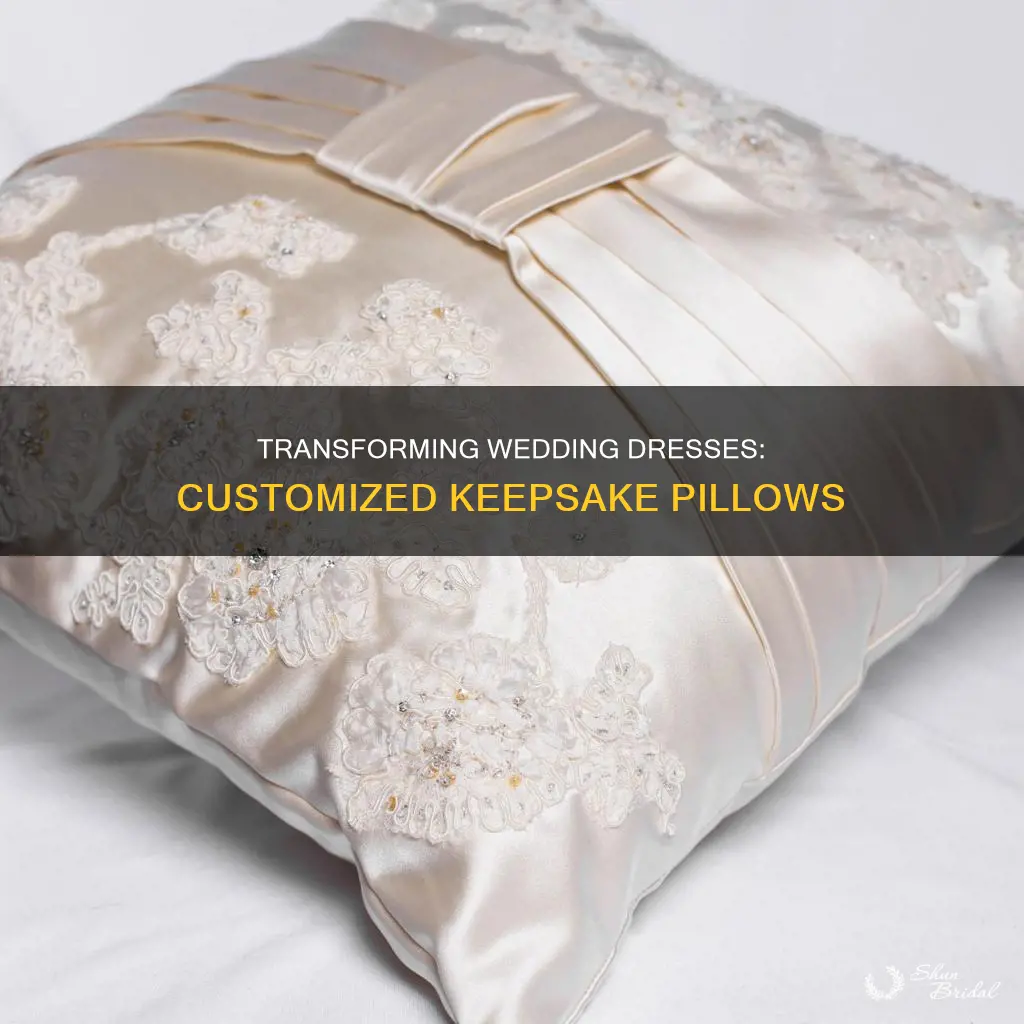 where to get wedding dress turned into pillows