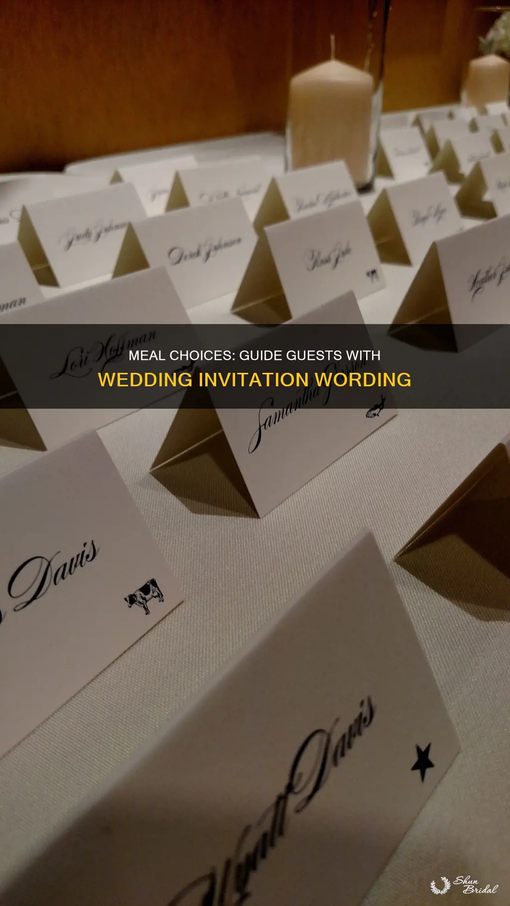 where to have guests indicate meal choice wedding invitation