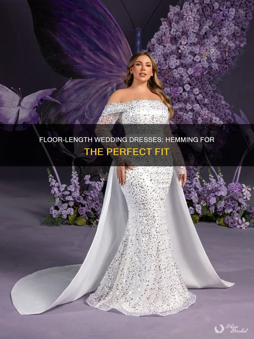 where to hem floor length wedding dress