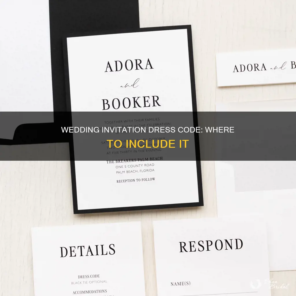 where to include dress code on wedding invitation
