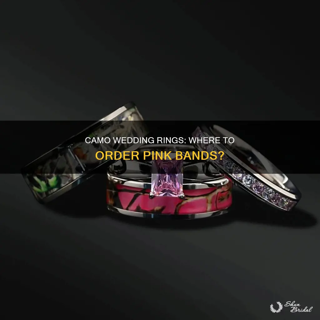where to order pink camo wedding rings