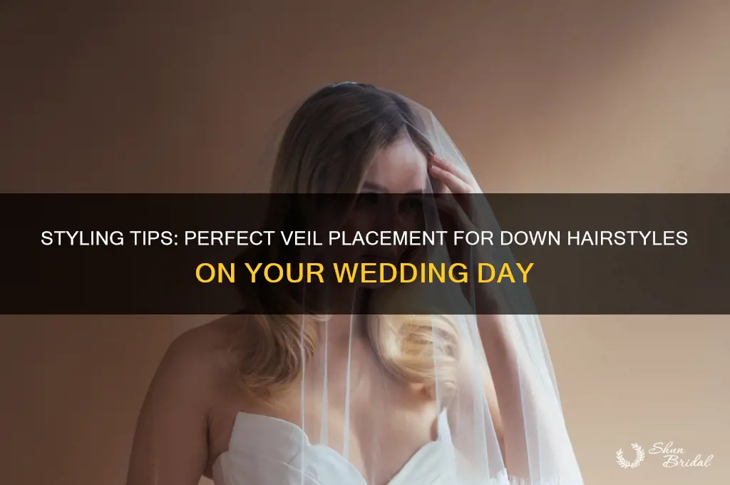 where to place my veil when wearing my hair down