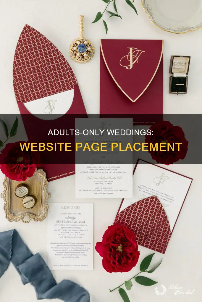 where to put adults-only on wedding website